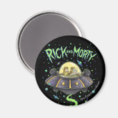 RICK EN MORTY™ | Afbeelding van de ruimtevlucht Magneet (Voorkant / Achterkant)