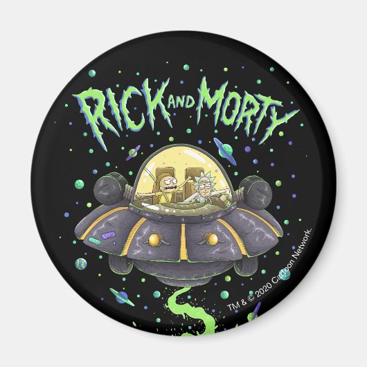 RICK EN MORTY™ | Afbeelding van de ruimtevlucht Magneet (Voorkant)