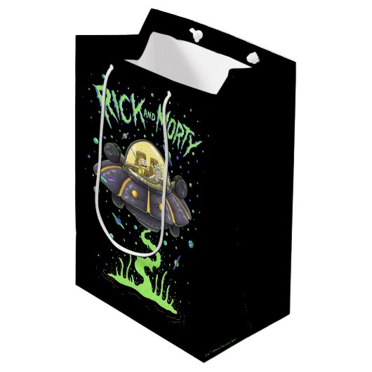 RICK EN MORTY™ | Afbeelding van de ruimtevlucht Medium Cadeauzakje (Voorkant Gekanteld)