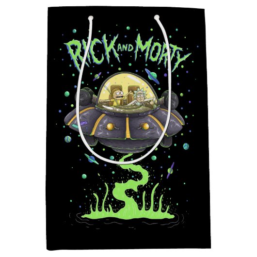 RICK EN MORTY™ | Afbeelding van de ruimtevlucht Medium Cadeauzakje (Voorkant)