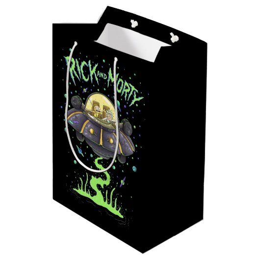 RICK EN MORTY™ | Afbeelding van de ruimtevlucht Medium Cadeauzakje (Achterkant Gekanteld)