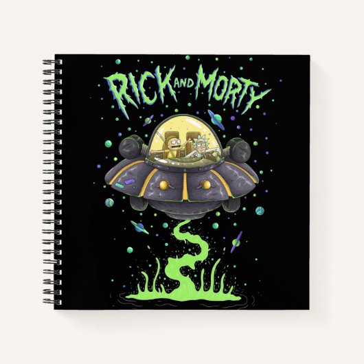 RICK EN MORTY™ | Afbeelding van de ruimtevlucht Notitieboek (Voorkant)