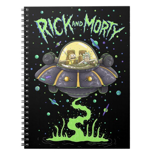 RICK EN MORTY™ | Afbeelding van de ruimtevlucht Notitieboek (Voorkant)