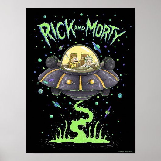 RICK EN MORTY™ | Afbeelding van de ruimtevlucht Poster (Voorkant)