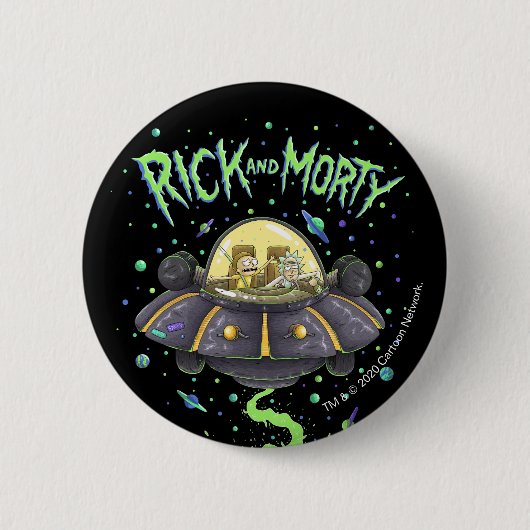RICK EN MORTY™ | Afbeelding van de ruimtevlucht Ronde Button 5,7 Cm (Voorkant)