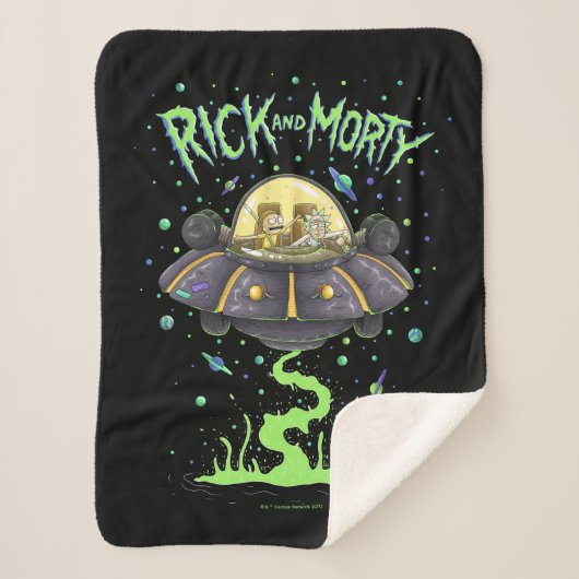 RICK EN MORTY™ | Afbeelding van de ruimtevlucht Sherpa Deken (Voorkant)