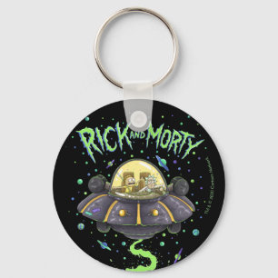 RICK EN MORTY™   Afbeelding van de ruimtevlucht Sleutelhanger