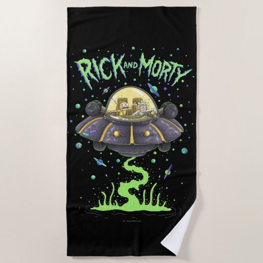 RICK EN MORTY™ | Afbeelding van de ruimtevlucht Strandlaken (Voorkant)