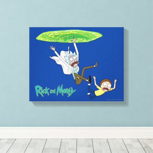RICK EN MORTY™ | Afschaffing portaal Canvas Afdruk (Insitu (Houten vloer))