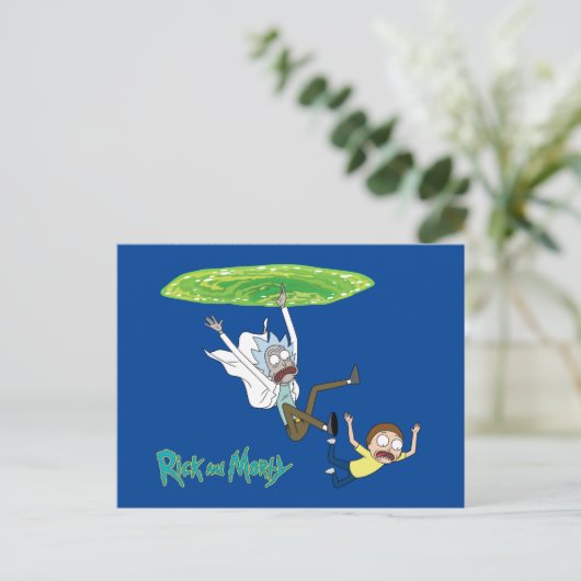 RICK EN MORTY™ | Afschaffing portaal Uitnodiging Briefkaart (Staand voorkant)