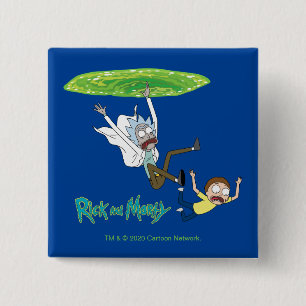 RICK EN MORTY™   Afschaffing portaal Vierkante Button 5,1 Cm