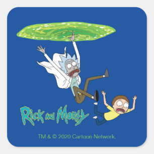RICK EN MORTY™   Afschaffing portaal Vierkante Sticker