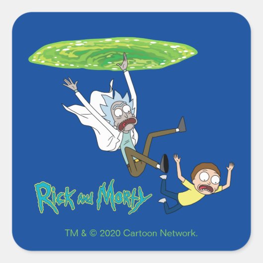 RICK EN MORTY™ | Afschaffing portaal Vierkante Sticker (Voorkant)