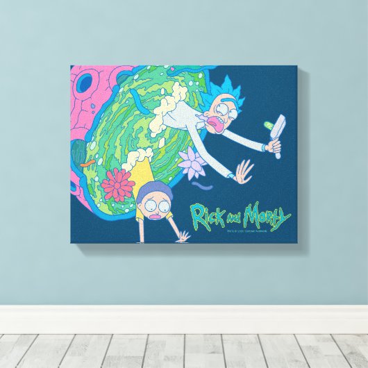 RICK EN MORTY™ | Afvallen van geïnfecteerd portaal Canvas Afdruk (Insitu (Houten vloer))