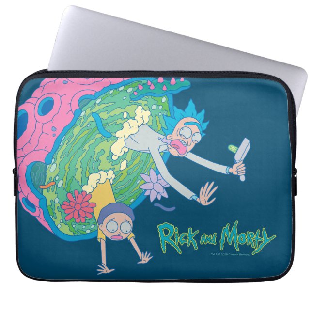 RICK EN MORTY™ | Afvallen van geïnfecteerd portaal Laptop Sleeve (Voorkant)