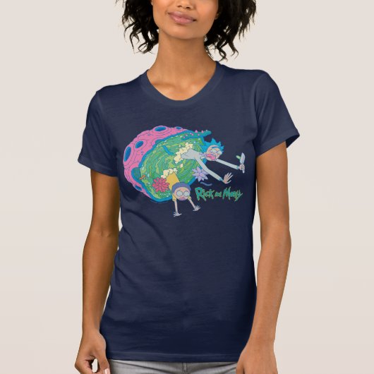 RICK EN MORTY™ | Afvallen van geïnfecteerd portaal T-shirt (Voorkant)
