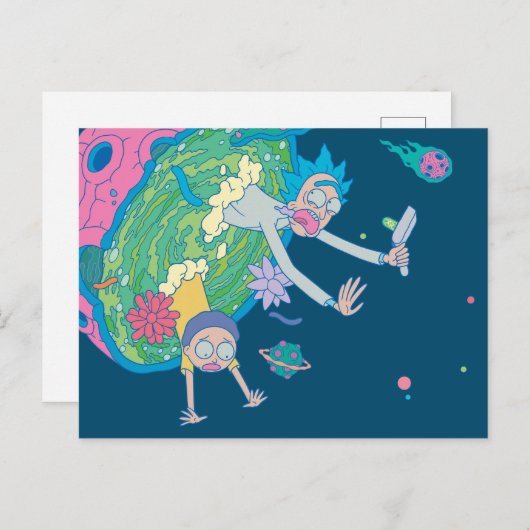 RICK EN MORTY™ | Afvallen van geïnfecteerd portaal Uitnodiging Briefkaart (Voorkant / Achterkant)