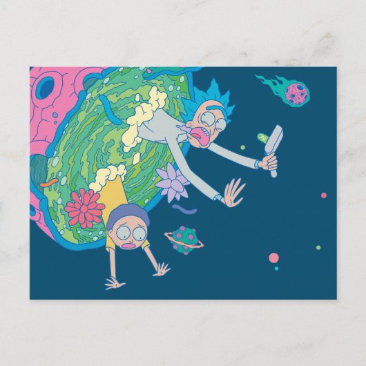 RICK EN MORTY™ | Afvallen van geïnfecteerd portaal Uitnodiging Briefkaart (Voorkant)