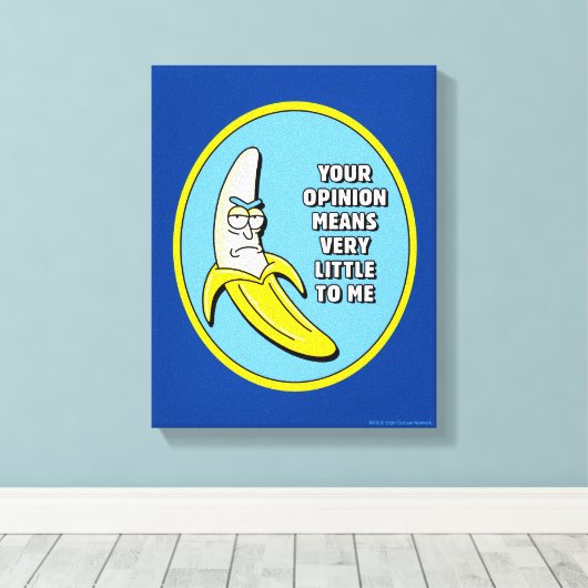 RICK EN MORTY™ | Banana Rick Badge Canvas Afdruk (Insitu (Houten vloer))