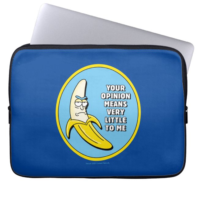 RICK EN MORTY™ | Banana Rick Badge Laptop Sleeve (Voorkant)