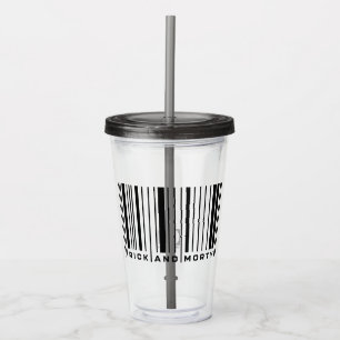 Rick en Morty Bar Code Grafisch Acryl Drinkbeker