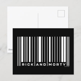 Rick en Morty Bar Code Grafisch Briefkaart