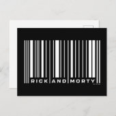 Rick en Morty Bar Code Grafisch Briefkaart (Voorkant / Achterkant)