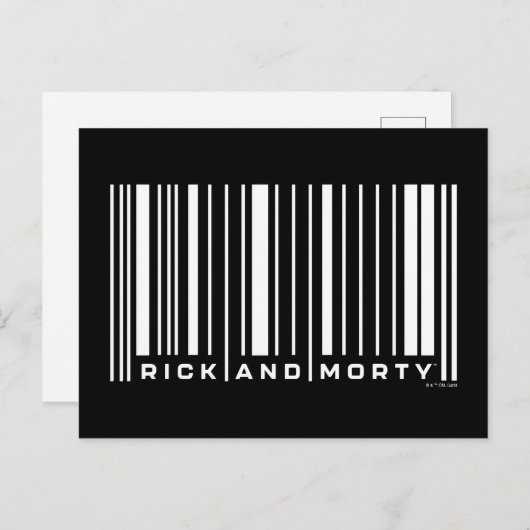 Rick en Morty Bar Code Grafisch Briefkaart (Voorkant / Achterkant)