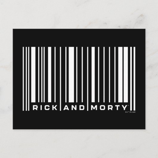 Rick en Morty Bar Code Grafisch Briefkaart (Voorkant)