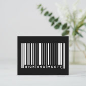 Rick en Morty Bar Code Grafisch Briefkaart (Staand voorkant)