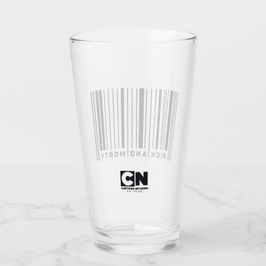Rick en Morty Bar Code Grafisch Glas (Achterkant)