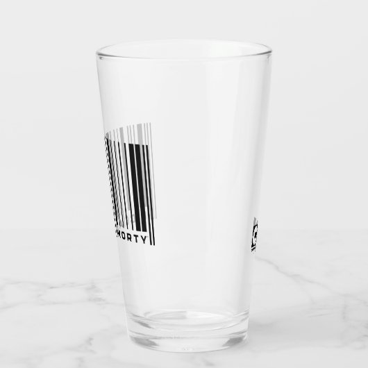 Rick en Morty Bar Code Grafisch Glas (Links)