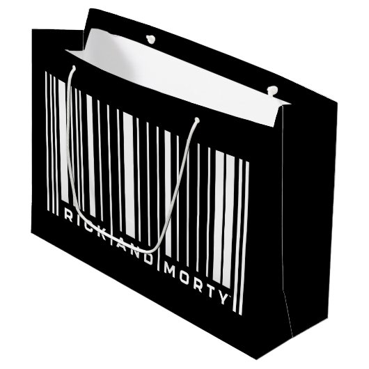 Rick en Morty Bar Code Grafisch Groot Cadeauzakje (Voorkant Gekanteld)