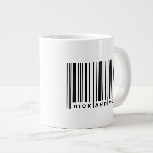 Rick en Morty Bar Code Grafisch Grote Koffiekop (Voorkant rechts)