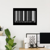 Rick en Morty Bar Code Grafisch Poster (Thuiskantoor)