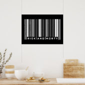 Rick en Morty Bar Code Grafisch Poster (Keuken)