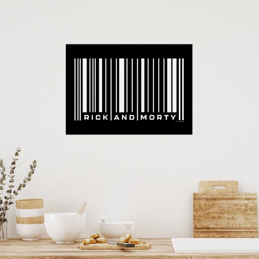 Rick en Morty Bar Code Grafisch Poster (Keuken)