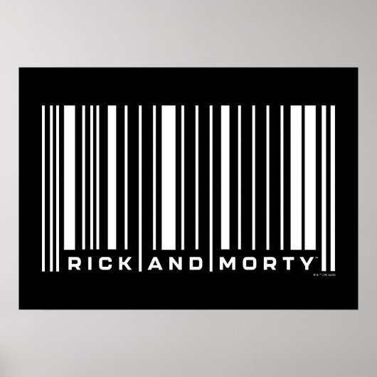 Rick en Morty Bar Code Grafisch Poster (Voorkant)
