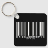 Rick en Morty Bar Code Grafisch Sleutelhanger (Voorkant)