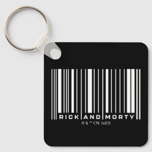 Rick en Morty Bar Code Grafisch Sleutelhanger