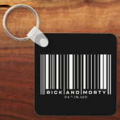 Rick en Morty Bar Code Grafisch Sleutelhanger (Voorkant)