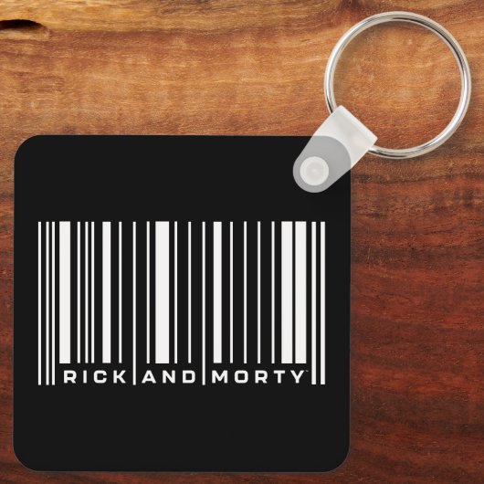 Rick en Morty Bar Code Grafisch Sleutelhanger (Achterkant)