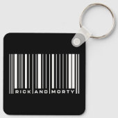 Rick en Morty Bar Code Grafisch Sleutelhanger (Achterkant)