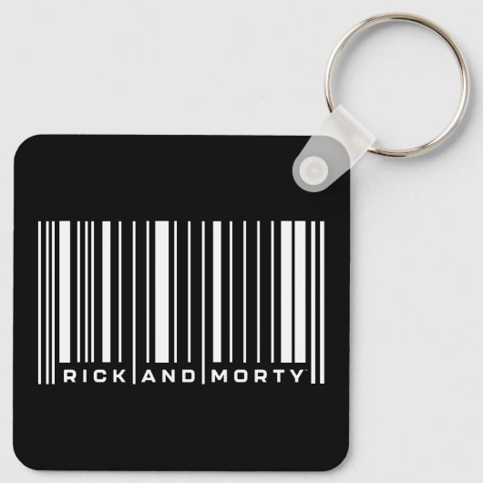 Rick en Morty Bar Code Grafisch Sleutelhanger (Achterkant)