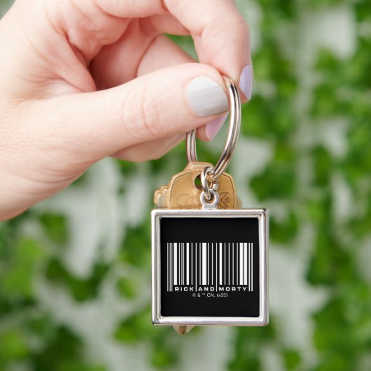 Rick en Morty Bar Code Grafisch Sleutelhanger (Hand)