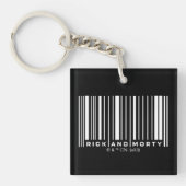 Rick en Morty Bar Code Grafisch Sleutelhanger (Voorkant)