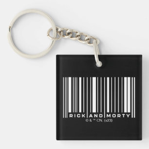 Rick en Morty Bar Code Grafisch Sleutelhanger