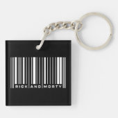 Rick en Morty Bar Code Grafisch Sleutelhanger (Achterkant)