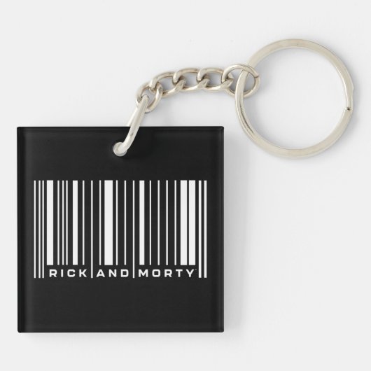 Rick en Morty Bar Code Grafisch Sleutelhanger (Achterkant)