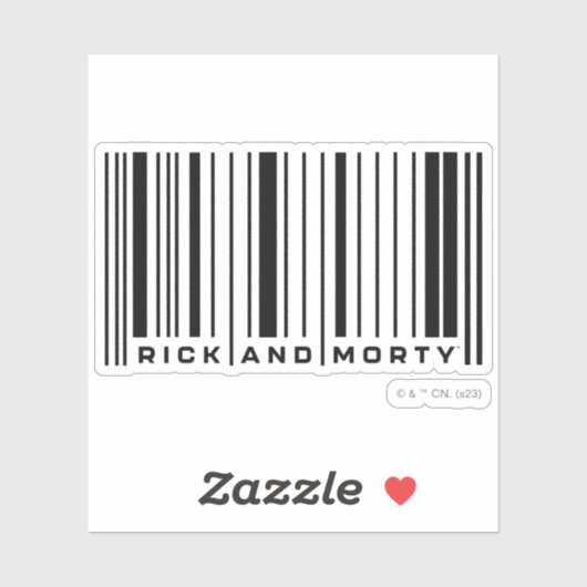 Rick en Morty Bar Code Grafisch Sticker (Vel)